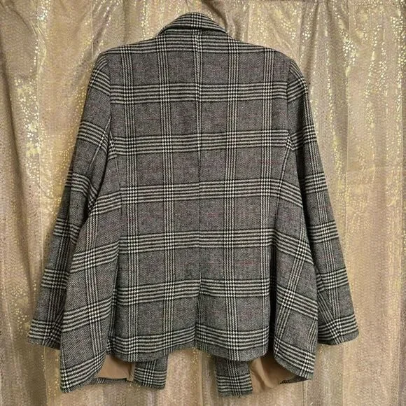 The Drop Women's Blake Tweed Plaid Long Blazer XL NWOT - Picture 2 of 12